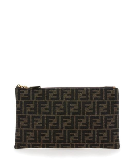 Fendi Black 'Medium Baguette' Flat Pouch