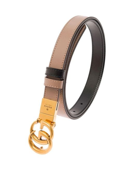 Gucci White Gg Marmont Leather Belt