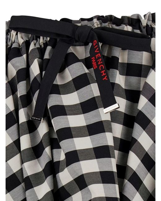 Givenchy Black And Skirt With Waist Belt And All-Over Check Motif