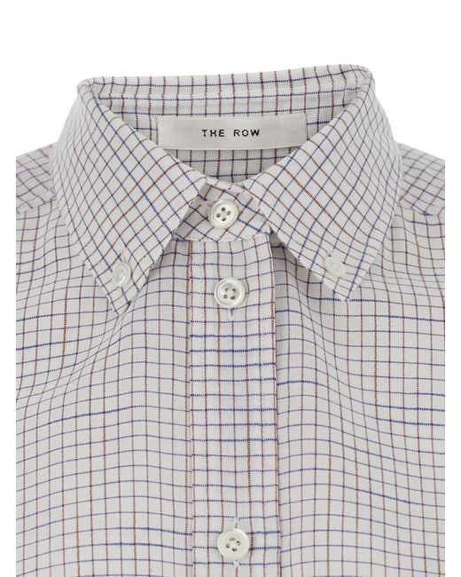 The Row White 'Dalan' Shirt With Button Closure And Cotton Striped Mot