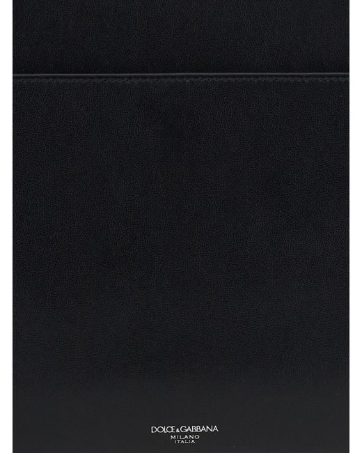 Clutch Con Cinturino Da Polso Removibile E Logo Letter di Dolce & Gabbana in Black da Uomo