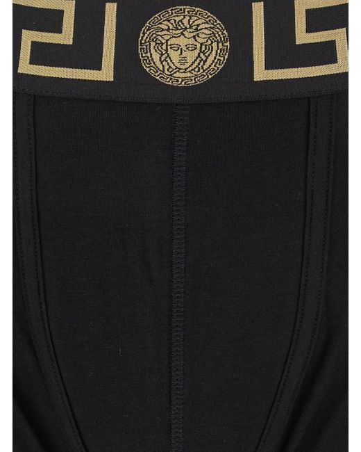 Boxer Con Vita Elasticizzata Con Stampa Medusa di Versace in Black da Uomo