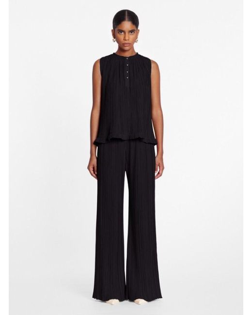 Lanvin Black Pleated Pants With Invisible Zip
