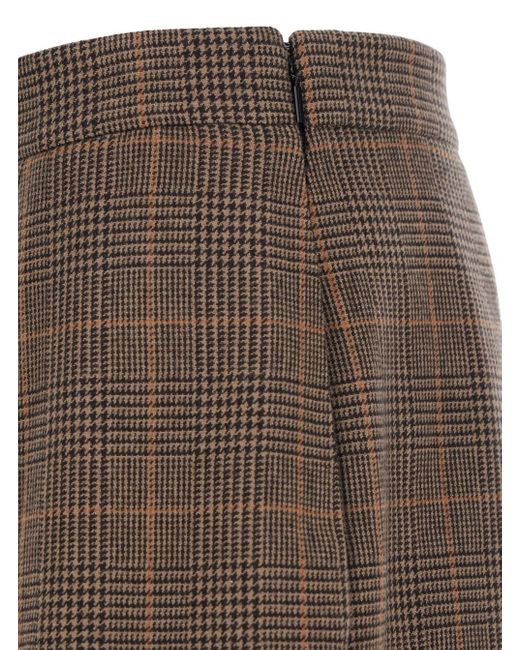 Gonna Midi Con Chiusura Con Zip Nascosta Sul Lato E Moiv di Saint Laurent in Brown