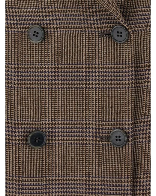 P.A.R.O.S.H. Brown P.A.R.O..H. Double-Breasted Viscose And Wool Blazer For