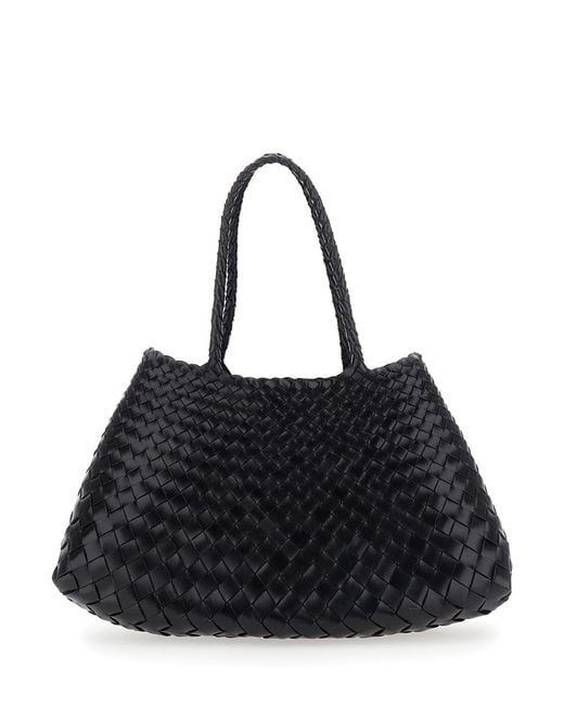 Dragon Diffusion Black Crossbody Bag 'Santa Croce' With Two Top Handles And