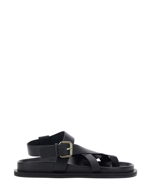A.Emery Black 'Elbert' Sandals With Intrwined Straps And Buckle Closur