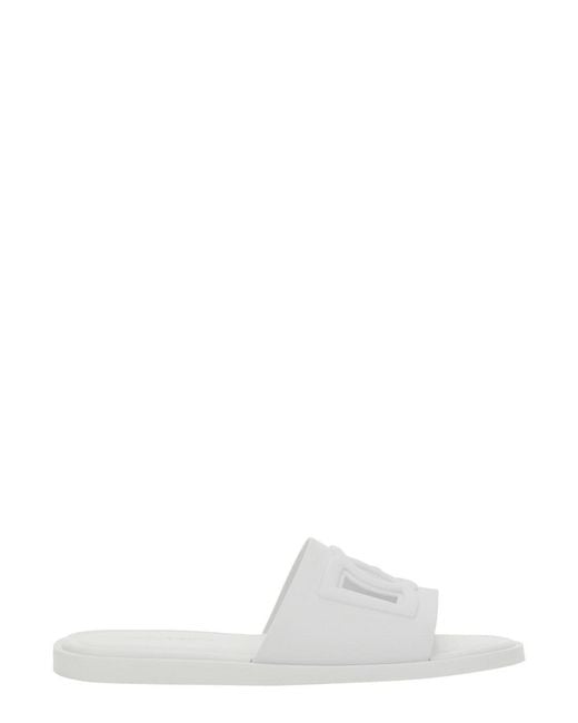Dolce & Gabbana White Sandals With Logo Detail for men