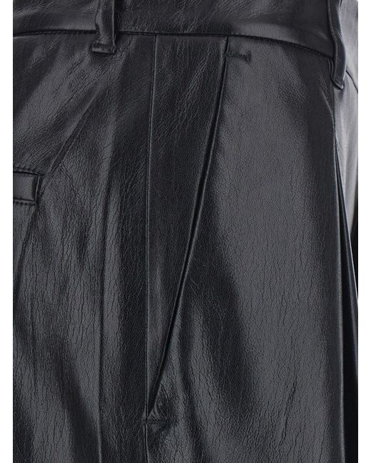 ANDAMANE Black Sasha Boyfriend Pants With High Waist And Tech Fabr