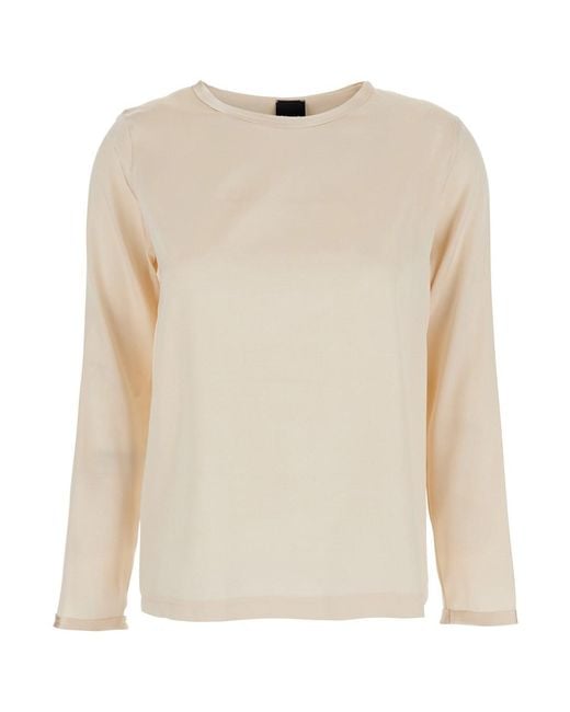 Le Plain Natural Silk Long Sleeve Blouse For