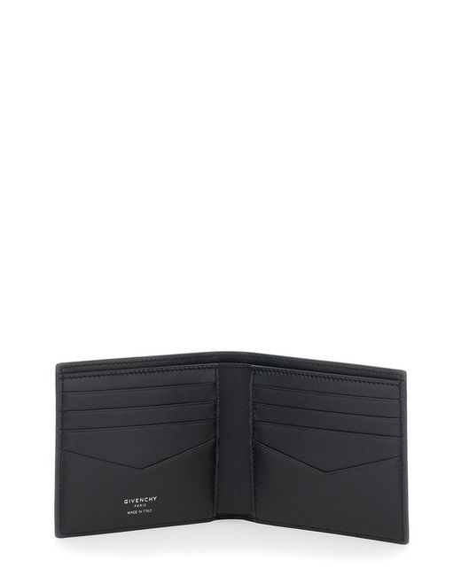 Givenchy Black Bi-Fold Wallet With Logo Lettering On The Front for men