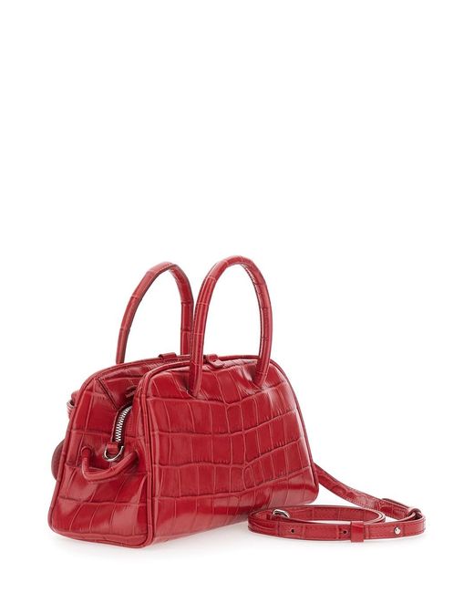 Jacquemus Red Le Petit Turismo Bag With Leather And Color