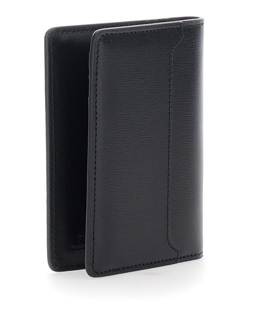Fendi Black Card Holder With Ff Logo Plate On The Front And Rectangula for men