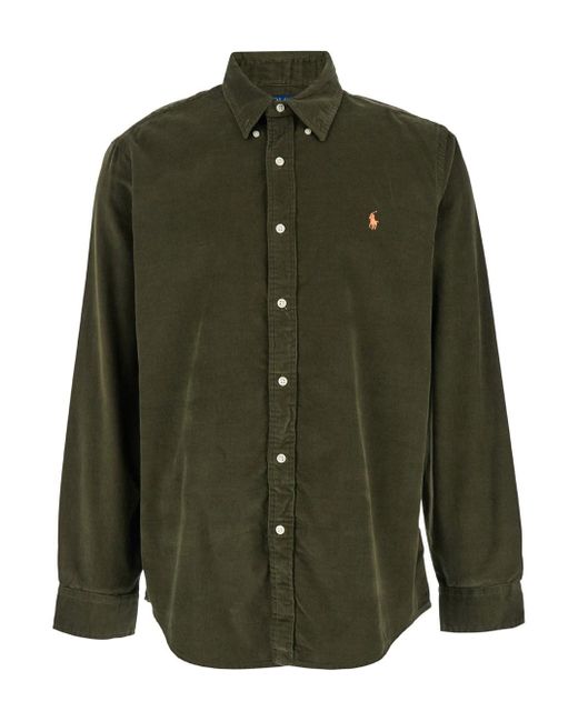 Camicia Con Ricamo Cavallino da Uomo di Polo Ralph Lauren in Verde Lyst