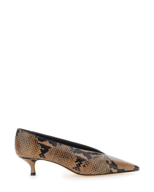 Le Monde Beryl Brown Kitten Heel Mules With Heel