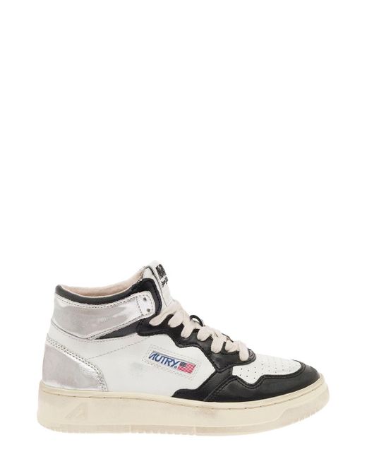 Autry High Top Multicolor Leather Sneakers Woman in White Lyst