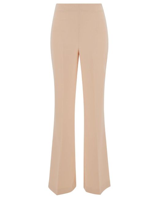Twin Set Natural Light Flared Pants With Oval T Patch