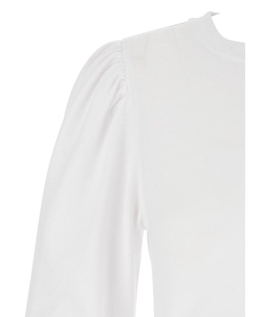 Isabel Marant White 'Mylda' Crew Neck Dress With Pleated Details