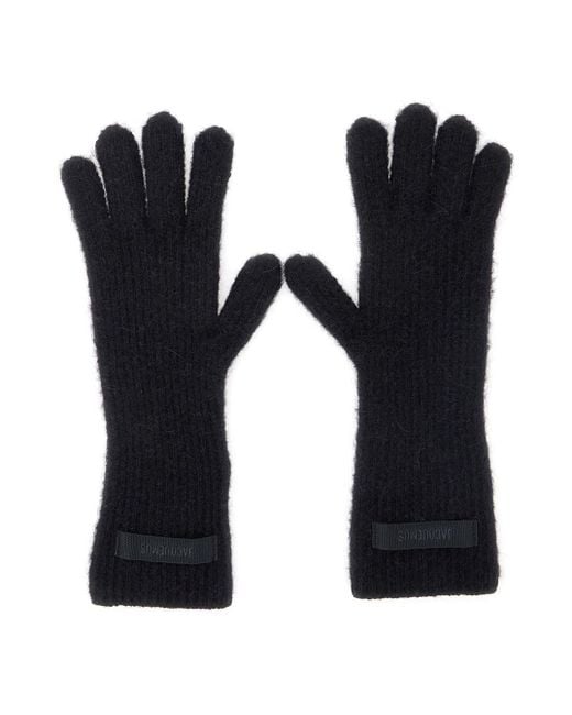 Guanti 'Les Gants Gros Grain' Con Patch Logo Sul Fronte di Jacquemus in Black