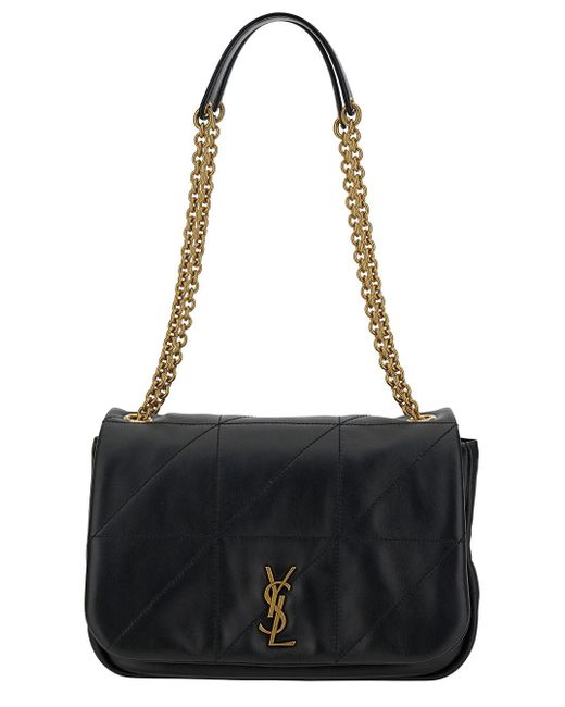 Saint Laurent Black 'small Jamie 4.3' Crossbody Bag With Cassandre Detail In Quilted Leather