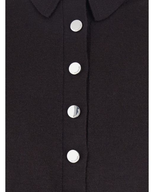Sportmax Blue 'Perseo' Cropped Cardigan With Button Down Collar And R