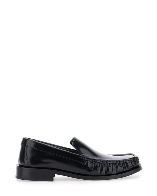 VINNY'S Black 'Michel' Loafers With Almond Toe for men