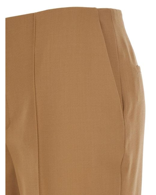 Chloé Natural Flared Pants With Asymmetric Hem