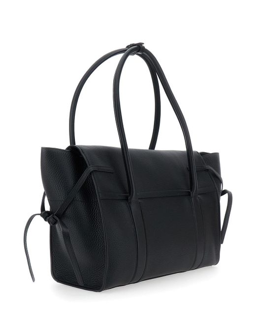 Mulberry Black 'Medium Bayswater' Shoulder Bag With Laminated Logo In