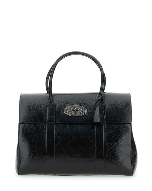 Mulberry Black 'Bayswater' Handbag With Postman'S Lock Closure