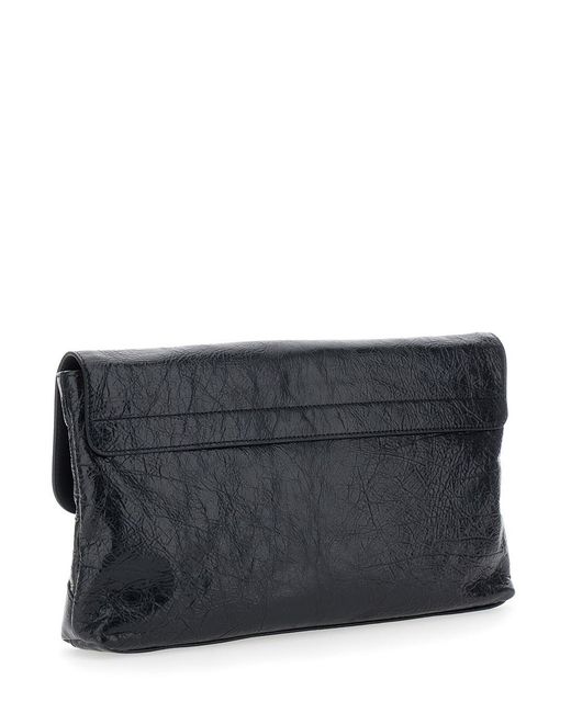 Balenciaga Black 'Le City' Small Clutch With Zip Pocket On The Front I