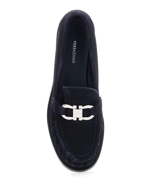 Ferragamo Blue Marian Soft Mocassin