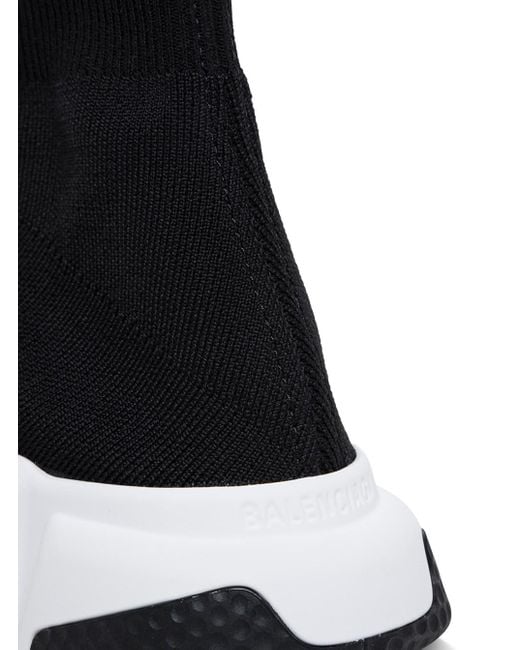 Balenciaga White Speed Stretch Fabric Sneakers With Logo Wo