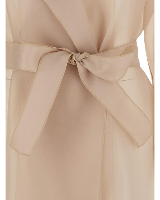 Le Plain Natural Trench With Notched Revers And Waist Tie