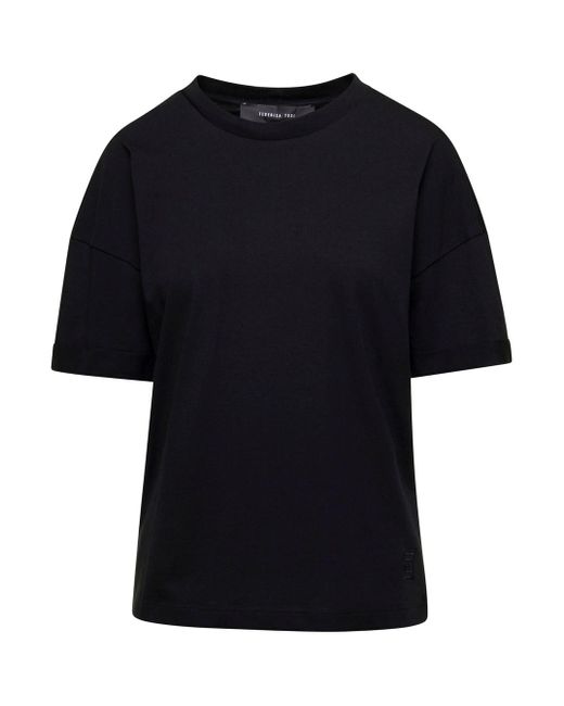 T-Shirt Girocollo Nera di FEDERICA TOSI in Black
