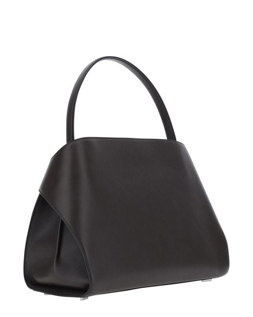 Ferragamo Black 'Hug Media' Handbag With Logo And Gancini Buckles
