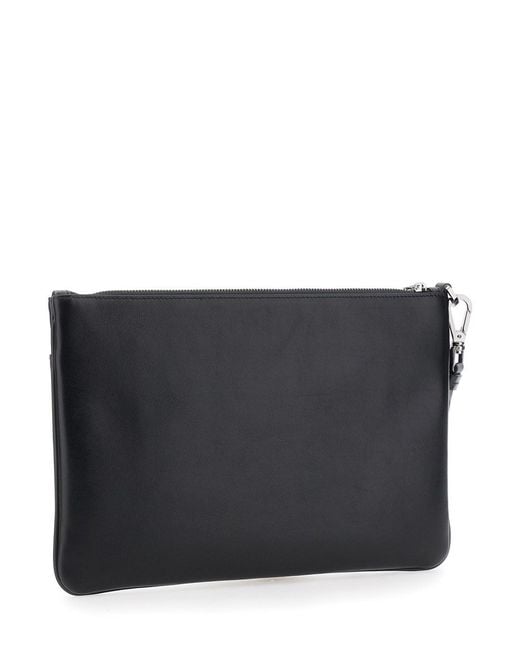 Clutch Con Cinturino Da Polso Removibile E Logo Letter di Dolce & Gabbana in Black da Uomo