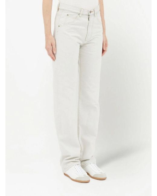 Maison Margiela Gray 5-Pocket Style Straight Jeans With Contrasting Stitching