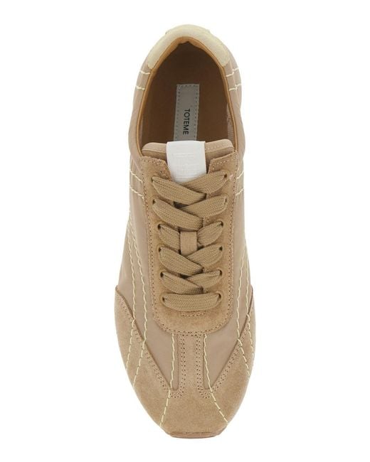 Totême  Brown 'Flex' Low Top Sneakers With Lace-Up Closure