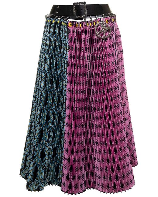 Chopova Lowena Multicolor Argyle Pleated Midi Skirt Woman