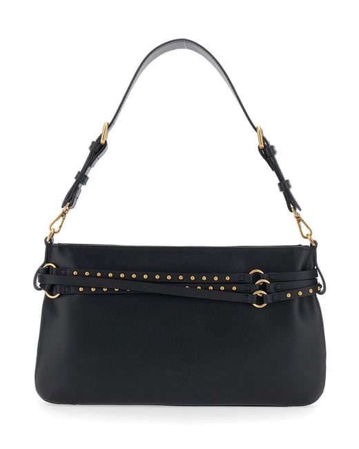 Pinko Black Shoulder Bag 'Logo' With Adjustable And Removable Leather