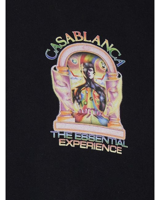 Casablanca Black Crewneck T-Shirt With Logo Detail On The Front And Maxi Logo Print On The Rear for men