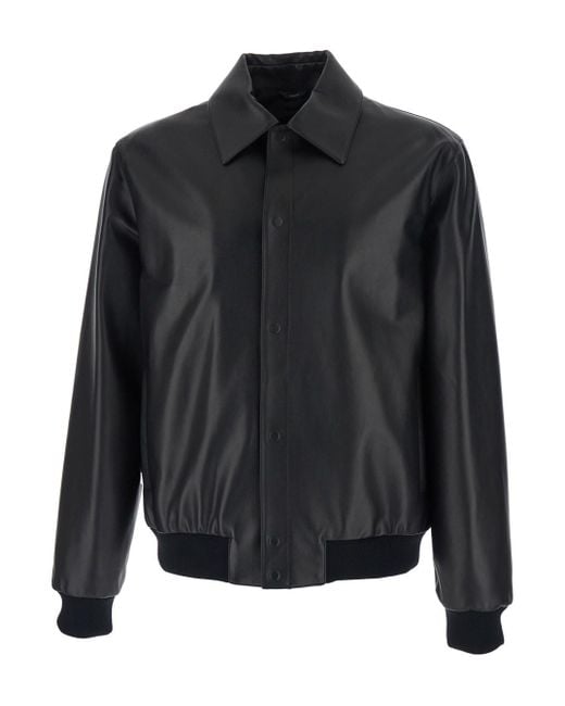 Fendi Black Jacket With Classic Collar And Logo Lettering On The Rear for men