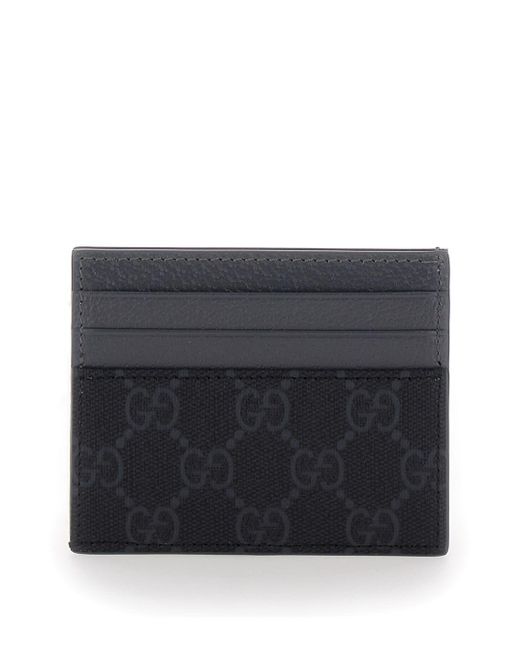 Gucci Blue 'Gg' Card-Holder With Gg Detail for men