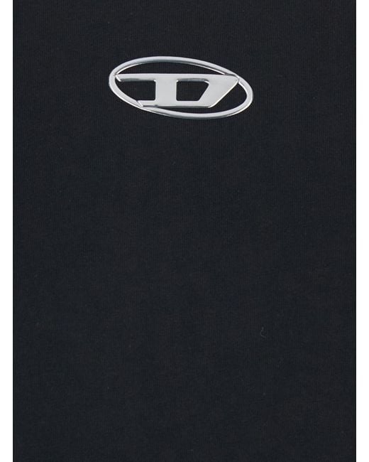 DIESEL Black 'T-Bisco-Iod' Sleeveless Top With Logo Detail On The Front for men