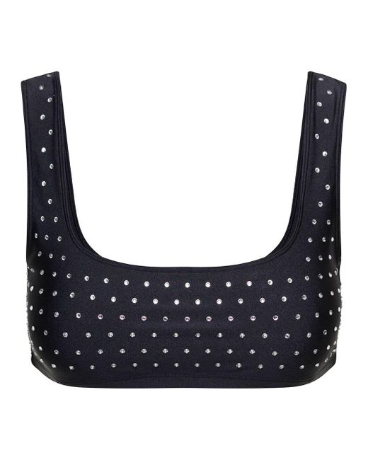 Top Sportivo Hollywood Con Decorazione Di Cristalli di ANDAMANE in Blue