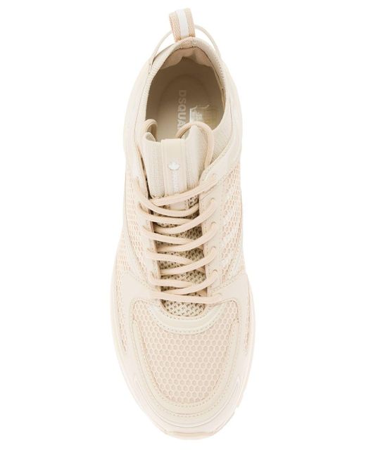 DSquared² Natural 'Dash' Low Top Sneakers With 1964 Logo for men