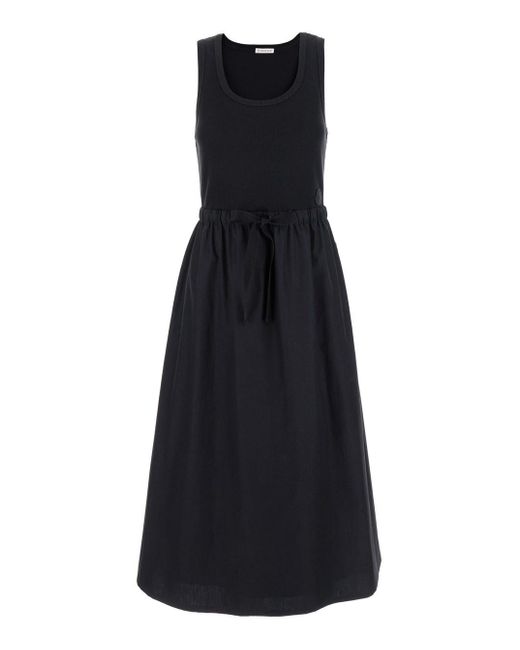 Moncler Black Maxi Dress With Drawstring