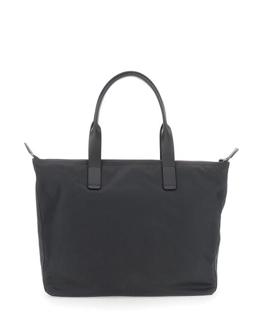 Borsa Shopping Con Due Manici Superiori E Placca Logo di Dolce & Gabbana in Black da Uomo