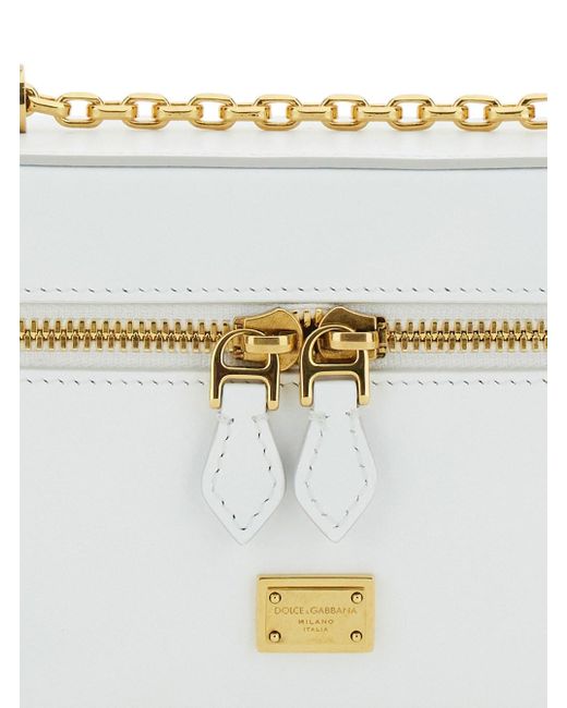 Borsa A Tracolla 'Sicily Cube' Con Placca Logo Sul Fro di Dolce & Gabbana in White