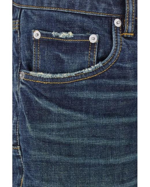 Purple Brand Blue Jeans With Low Rise And Stonewashed Effect for men